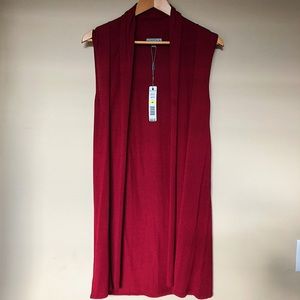 Joseph A Longline Sleeveless Maroon Cardigan